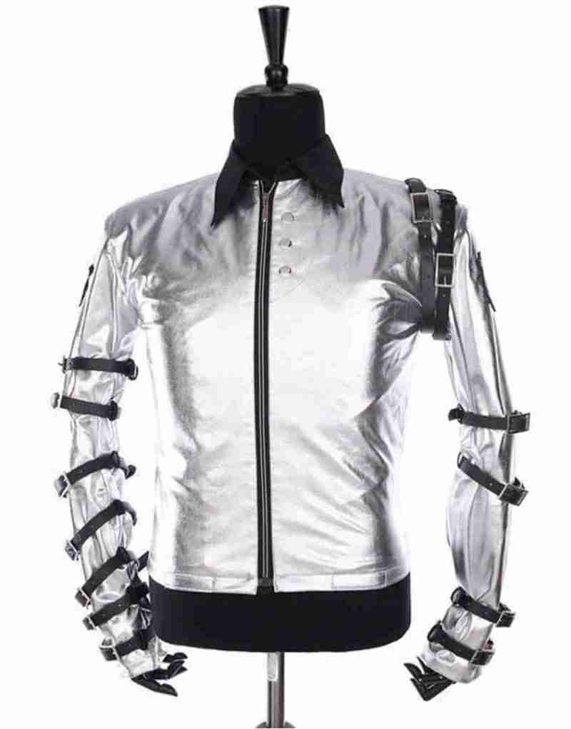 Michael Jackson Bad Tour Grey Silver Satin Jacket