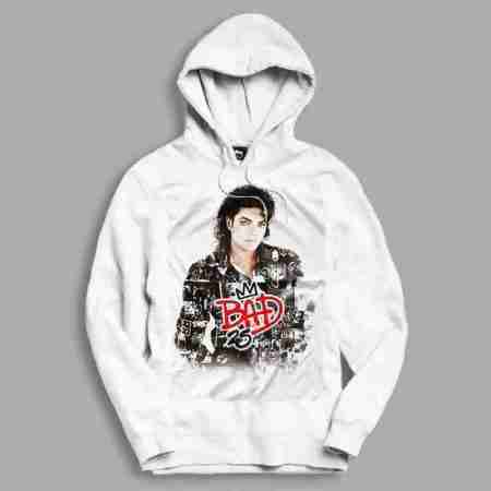 Michael Jackson Kapsonlu White Printed Hoodie