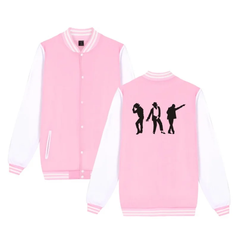 Michael Jackson Moonwalk Pink Varsity Jacket