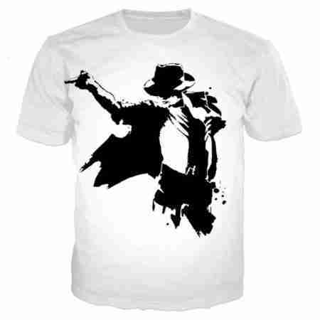 Michael Jackson White and Black Printed T-shirt