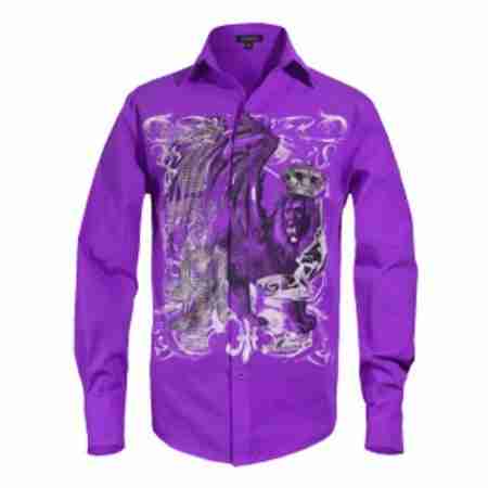 Michael Jackson X Mission Crystal Lion Long Sleeve Purple Shirt